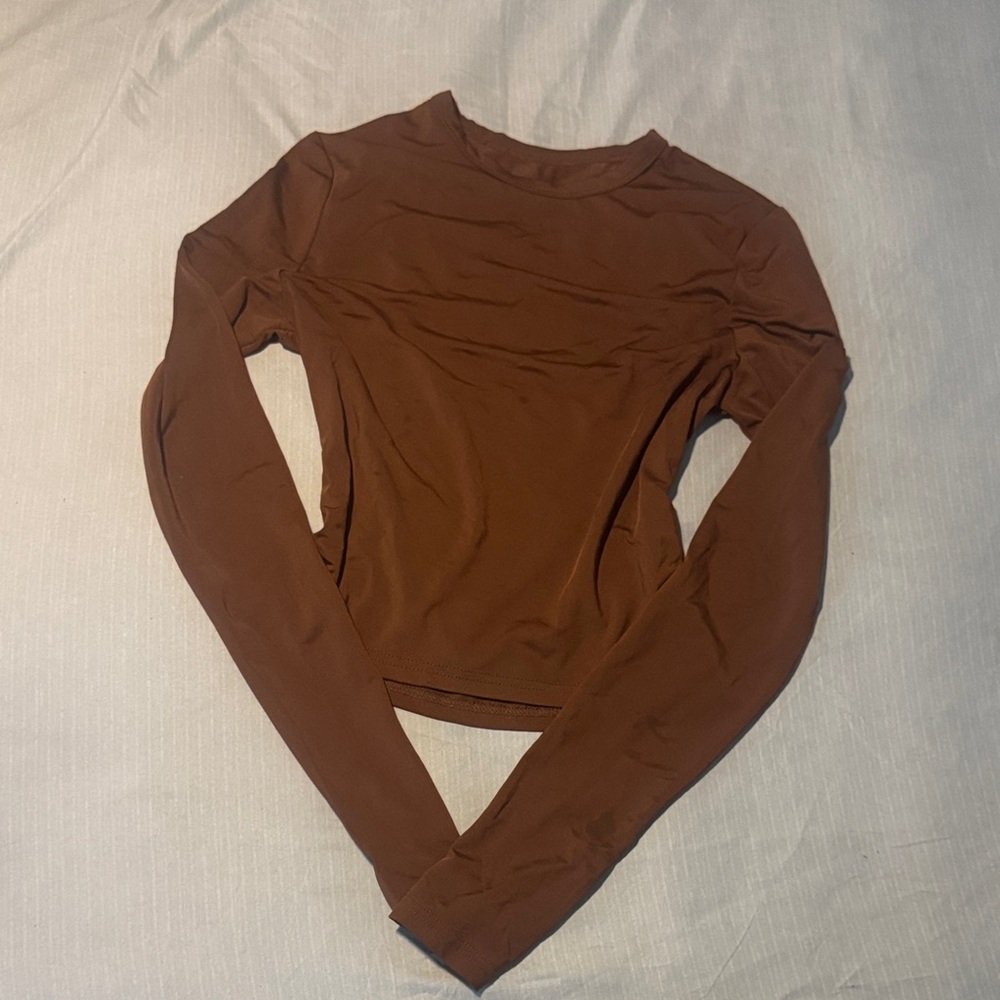Brown Long Sleeve Women's Top